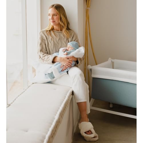 Interbaby beebitekk 80 × 110 cm – puuvill ja pehme borreguillo, münt