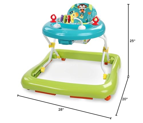 Bright Starts Giggling Safari beebikäimisraam – 6+ kuud, reguleeritav kõrgus ja kokkupandav raam