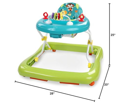 Bright Starts Giggling Safari beebikäimisraam – 6+ kuud, reguleeritav kõrgus ja kokkupandav raam