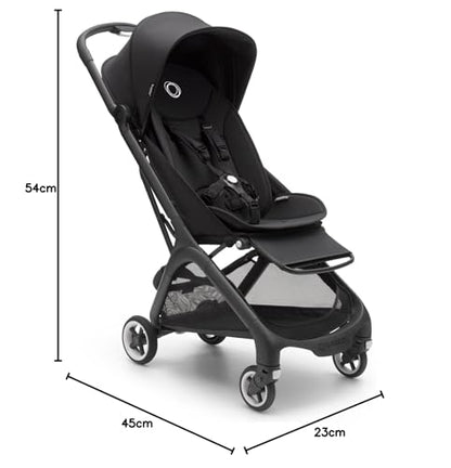 Bugaboo Butterfly ultrakompaktne jalutuskäru, koos kandekoti ja organisaatoriga (must)
