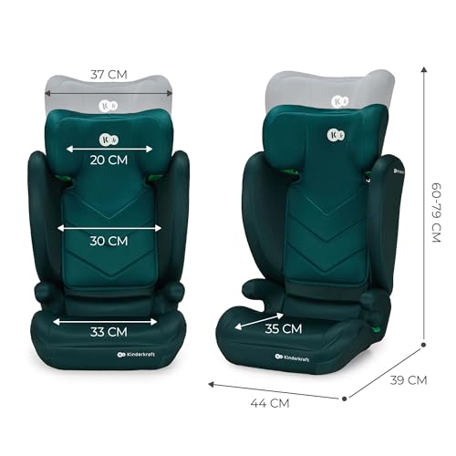 Kinderkraft I-SPARK i-Size turvatool grupp 2/3 (100–150 cm), roheline