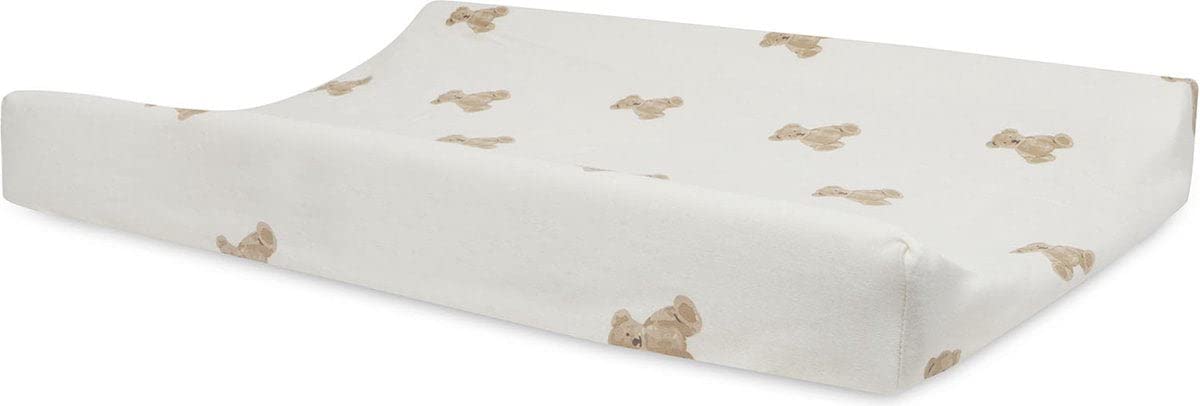 Jollein pehme mähkimisaluse kate “Teddy Bear”, 100% puuvill, valge, 50 × 70 cm