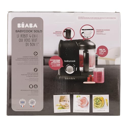 Béaba Babycook Solo 4-ühes blender-auruti – 1100 ml, must