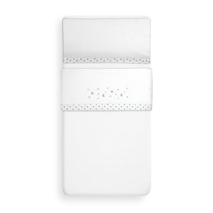 Interbaby soe voodipesu komplekt 60 × 120 cm, Star Moon valge/hall