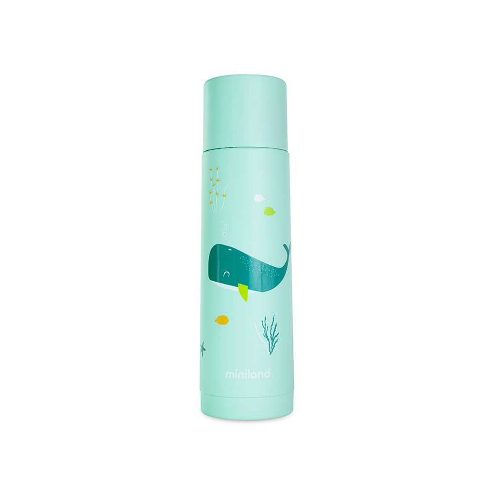 Miniland Whaley roostevabast terasest termos, 500 ml, sinine