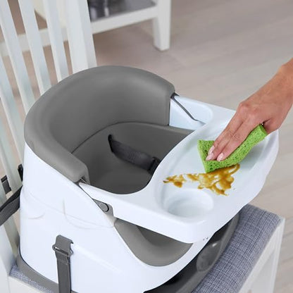 Ingenuity Baby Base 2-ühes kõrgendustool ja põranda iste kandikuga, hall/valge