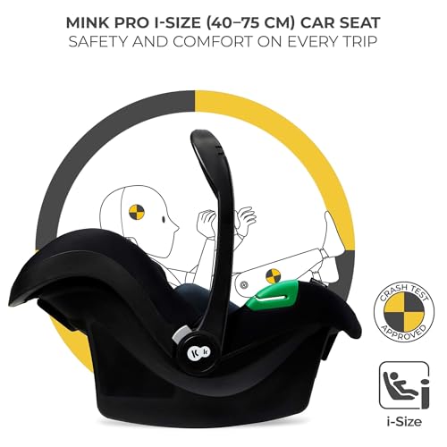 Kinderkraft MOOV 2 3-ühes lapsevanker komplektis Mink Pro i-Size turvahälliga, must