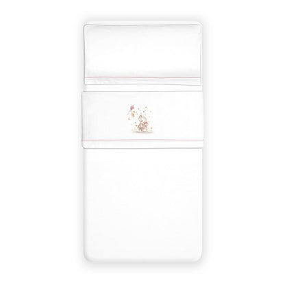 Interbaby talvine beebivoodipesu komplekt 60×120 cm, flanell, elevant valge/roosa