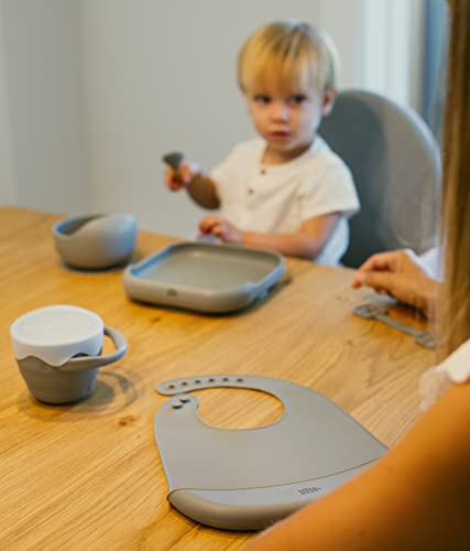 Interbaby silikoonist iminappkinnitusega taldrik, hall