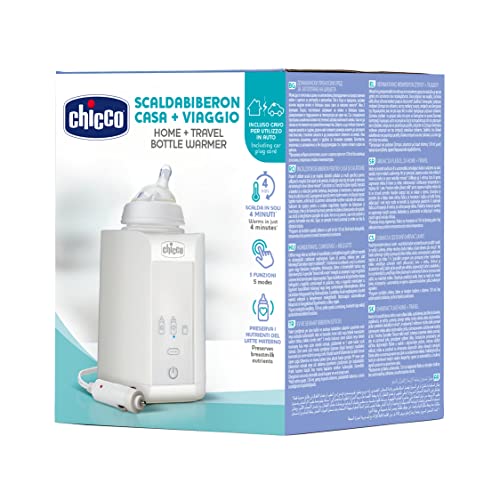 Chicco digitaalne pudelisoojendaja kodu- ja reisikasutuseks, sulatusrežiimi ja automaatse väljalülitusega, valge