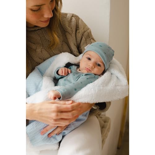 Interbaby beebitekk vahvel/sherpa ja sherpa-kangaga, hall, 80×110 cm