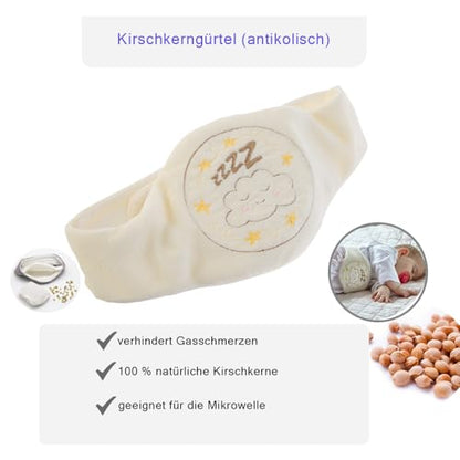 Babyjem kirsikividega soojenduspadi beebile, vööga, valge (0–2 a)