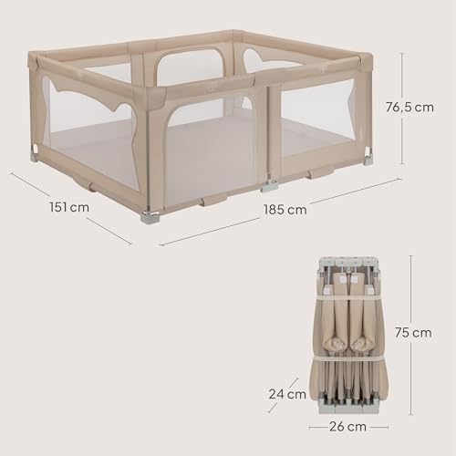 Lionelo Florence Easy Fold XL beebiaedik 150 × 180 cm, kokkupandav ja kerge, beež