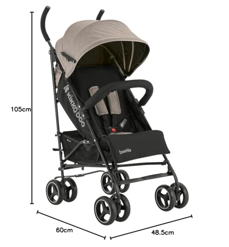 KikkaBoo BEETLE kergkäru, kokkupandav ja kompaktne, kuni 22 kg, beež