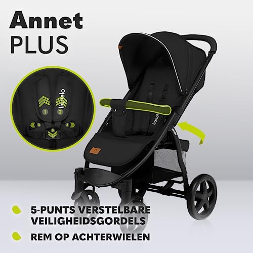 Lionelo ANNET PLUS kerge jalutuskäru, ühe käega kokkupandav, XXL varikatus UPF50+, kuni 22 kg