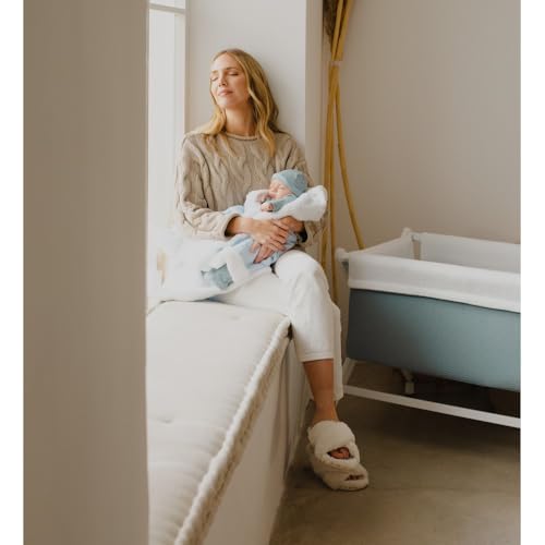 Interbaby beebitekk 80 × 110 cm – puuvill ja pehme borreguillo, münt