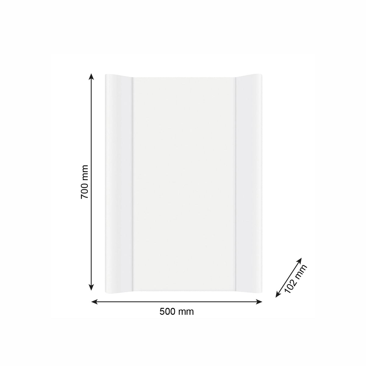 Rotho Babydesign kiilanmuotoinen hoitoalusta 70 x 50 x 10 cm, valkoinen