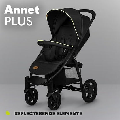 Lionelo ANNET PLUS kerge jalutuskäru, ühe käega kokkupandav, XXL varikatus UPF50+, kuni 22 kg