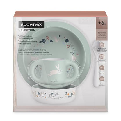 Suavinex Hygge beebi söögikomplekt, 5-osaline, roheline/valge