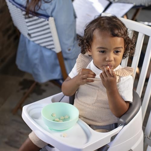 Ingenuity Baby Base 2-ühes kõrgendustool ja põranda iste kandikuga, hall/valge