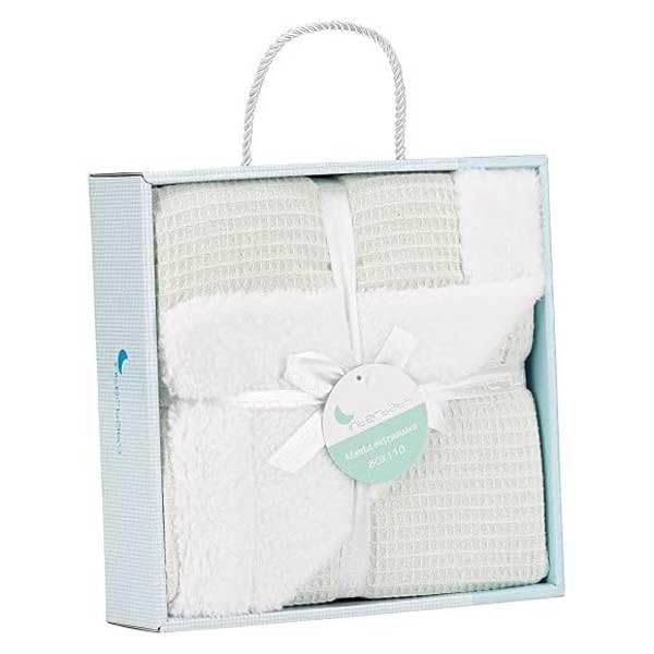 Interbaby beebitekk 80 × 110 cm – puuvill ja pehme borreguillo, münt
