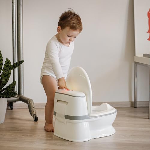 Interbaby valge helendava ja heliefektiga treeningpott, eemaldatav anum ja libisemiskindel põhi