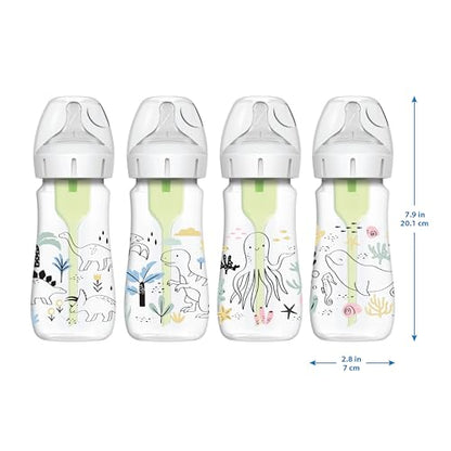 Dr. Brown’s Options+ laia suuga lutipudelid koolikute leevendamiseks, 270 ml, 2 tk (Dinosaurused)