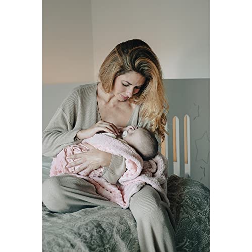 Interbaby pehme beebitekk Sherpa voodriga 80 × 110 cm, roosa