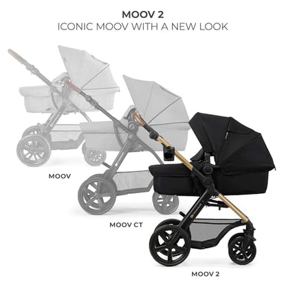 Kinderkraft MOOV 2 3-ühes lapsevanker komplektis Mink Pro i-Size turvahälliga, must