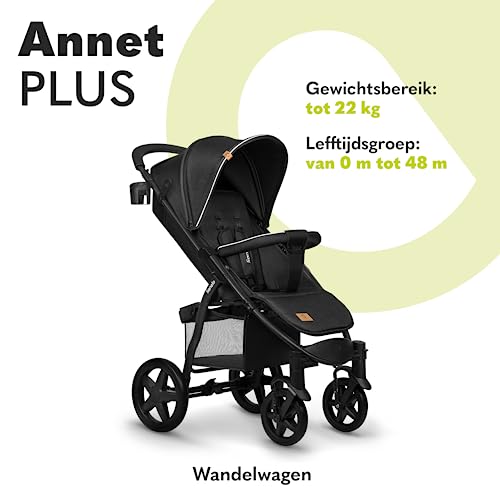Lionelo ANNET PLUS kerge jalutuskäru, ühe käega kokkupandav, XXL varikatus UPF50+, kuni 22 kg