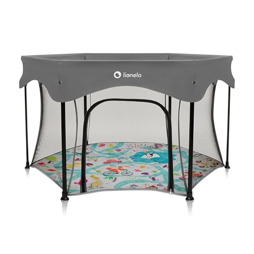 Lionelo Roel Plus suur kuusnurkne mänguaedik ja reisivoodi, 134 × 118 × 83 cm