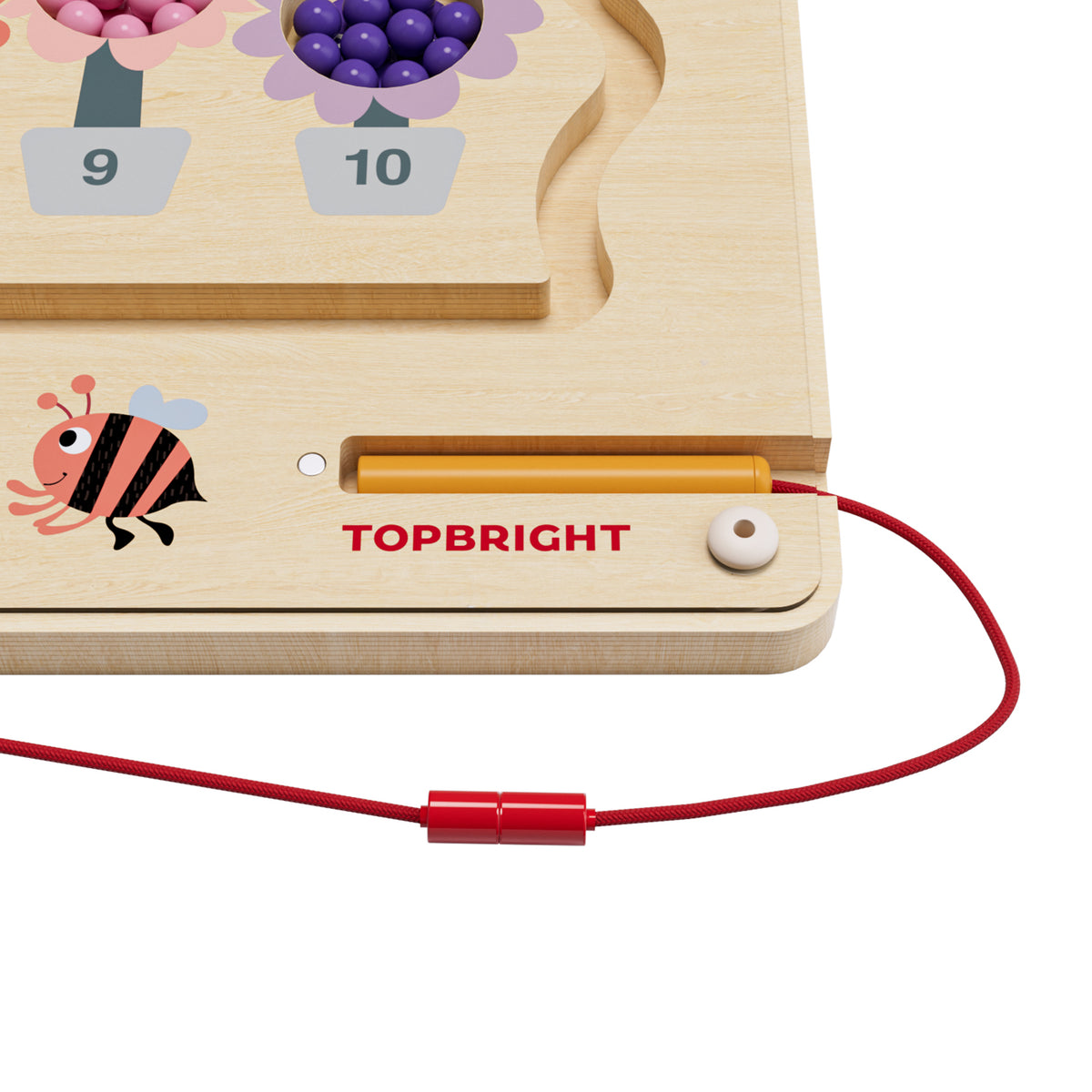Topbright Busy Bee mehiläis- ja kukka-aiheinen magneettilabyrintti, värien ja numeroiden oppimispeli (3+)