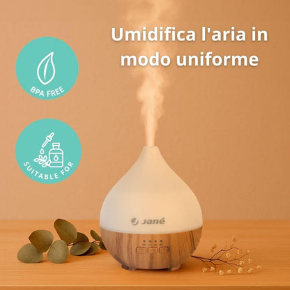Jané ultraheli õhuniisutaja lastele, aroomidifuuser ja LED-öövalgus, 140 ml