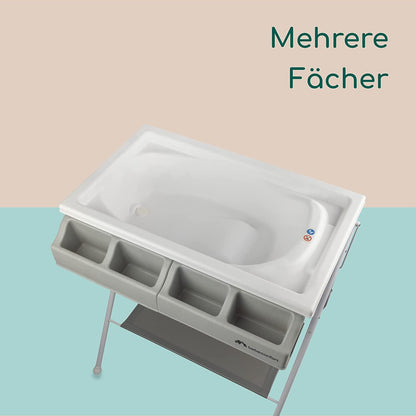 Bebeconfort Baltic 2-in-1 hoitopöytä ja vauvan kylpyamme, harmaa (Grey Mist), 0–12 kuukautta