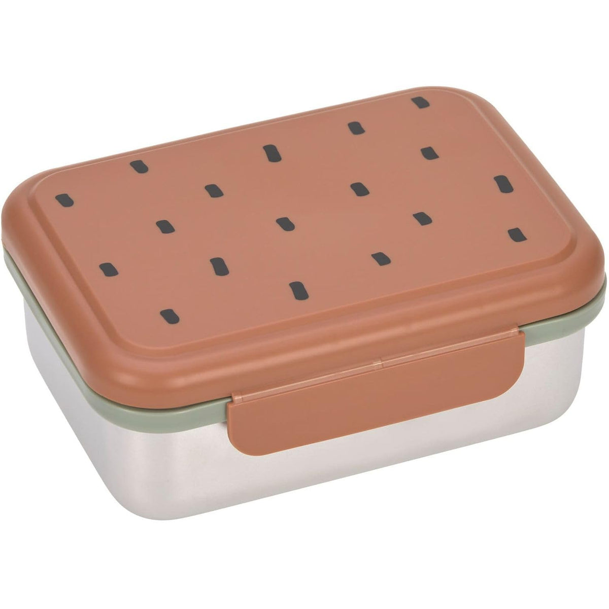LÄSSIG ruostumattomasta teräksestä valmistettu eväsrasia Happy Prints, kellertävänruskea (Caramel)