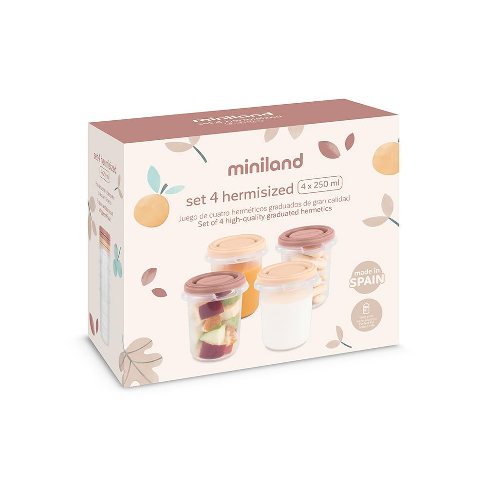 Miniland Valencia õhukindlate toidunõude komplekt (4 × 250 ml)