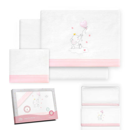 Interbaby talvine voodipesu komplekt 50×80 cm, flanell, roosa