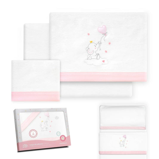 Interbaby talvine voodipesu komplekt 50×80 cm, flanell, roosa
