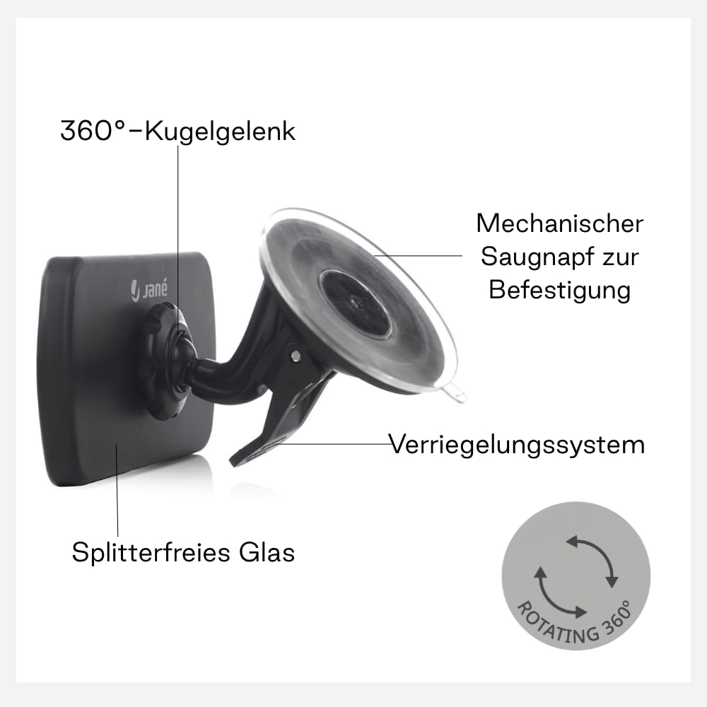 Jane vauvapeili auton tuulilasiin, 360° käännettävä, musta