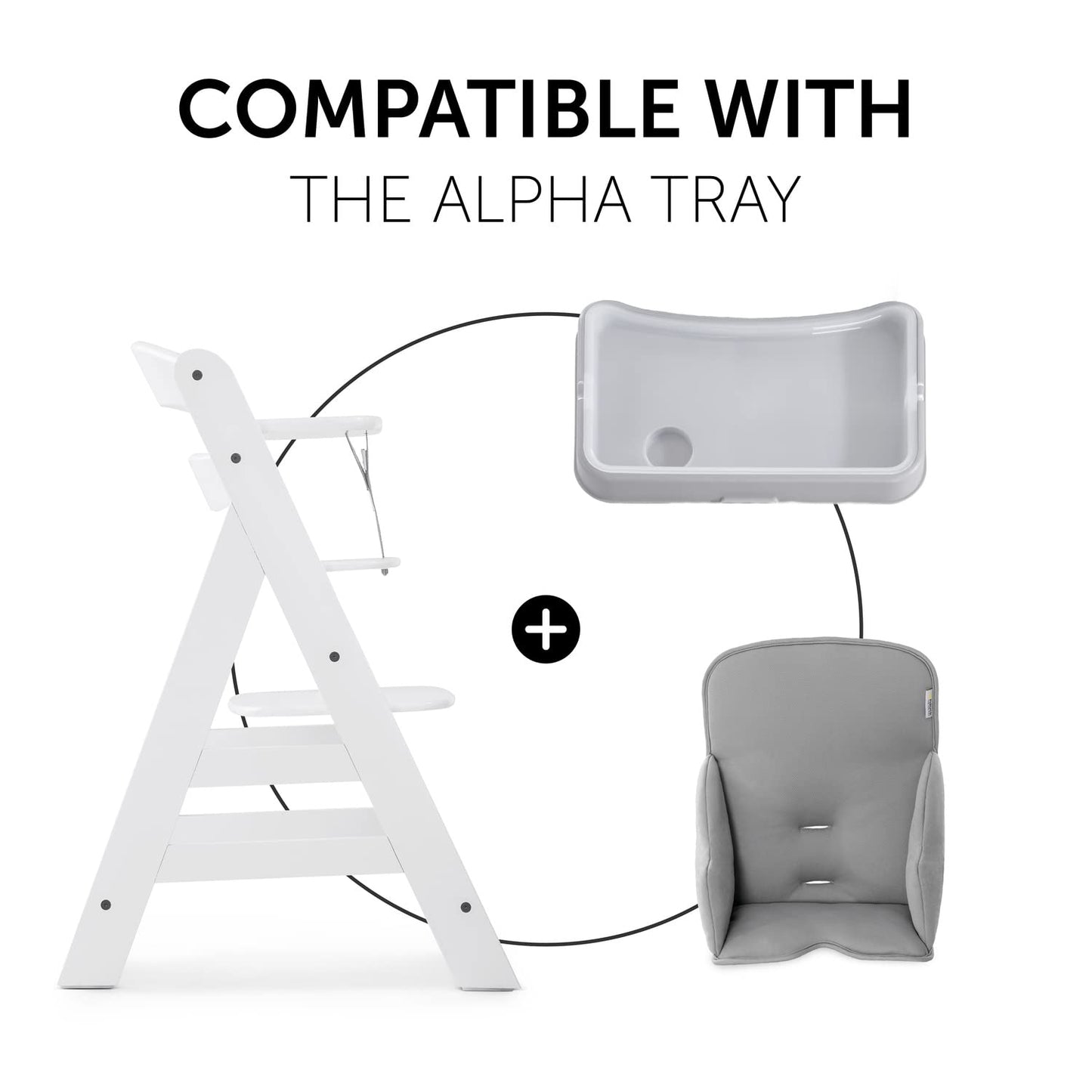 Hauck Alpha Cosy istepehmendus Alpha+ puidust söögitoolile, hall