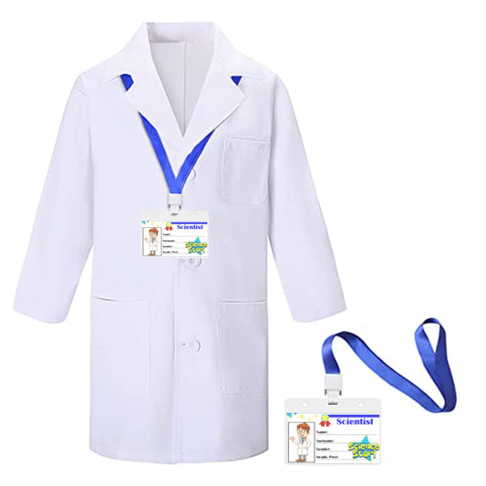 CoatCool laste teadlase kostüüm, valge laborikitliga, 140-150cm