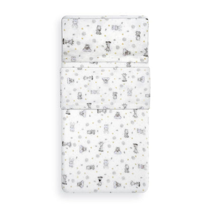 Interbaby voodipesukomplekt beebivoodile 60 x 120 cm Koala valge/sinine