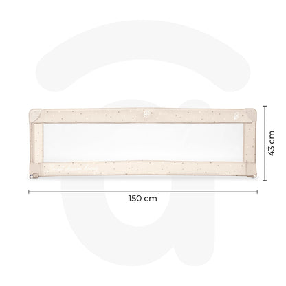 Asalvo voodipiire 150 cm, kokkupandav, kandekotiga, beež tähtedega, mudel 23292