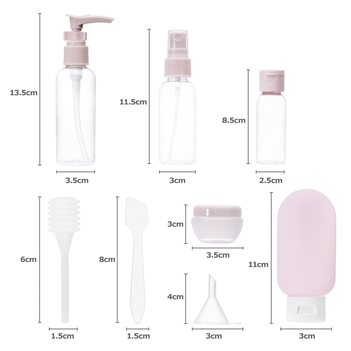 Carehabi 11-osainen matkapullojen ja -purkkien setti BOTTLE001