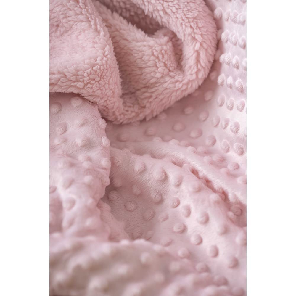 Interbaby pehme beebitekk Sherpa voodriga 80 × 110 cm, roosa