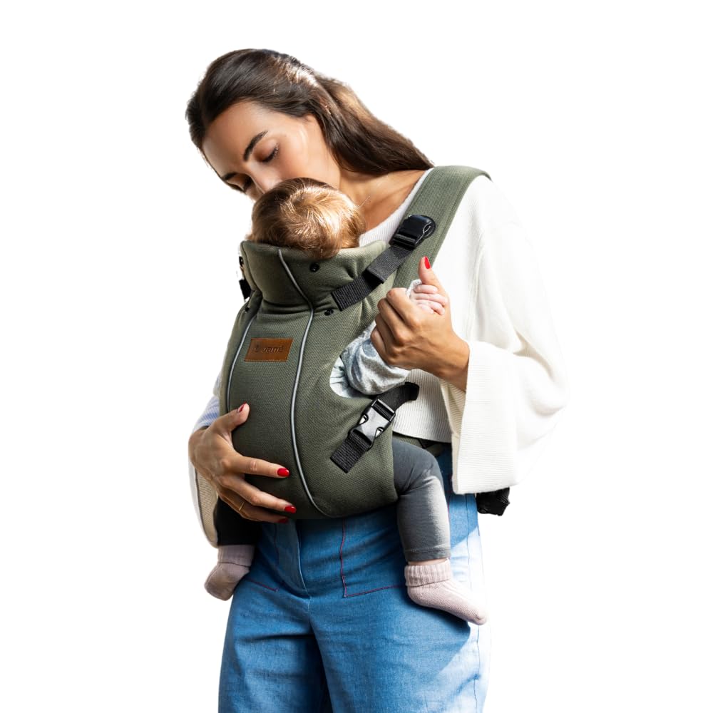 Jané Dual ergonoomiline beebikandekott, sünnist kuni 15 kg, 3 kandesuunda, hingav ja polsterdatud, roheline