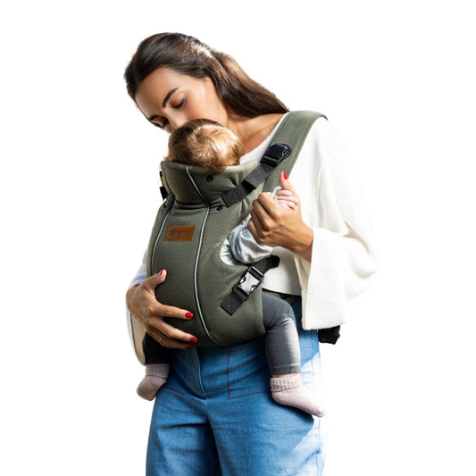 Jané Dual ergonoomiline beebikandekott, sünnist kuni 15 kg, 3 kandesuunda, hingav ja polsterdatud, roheline