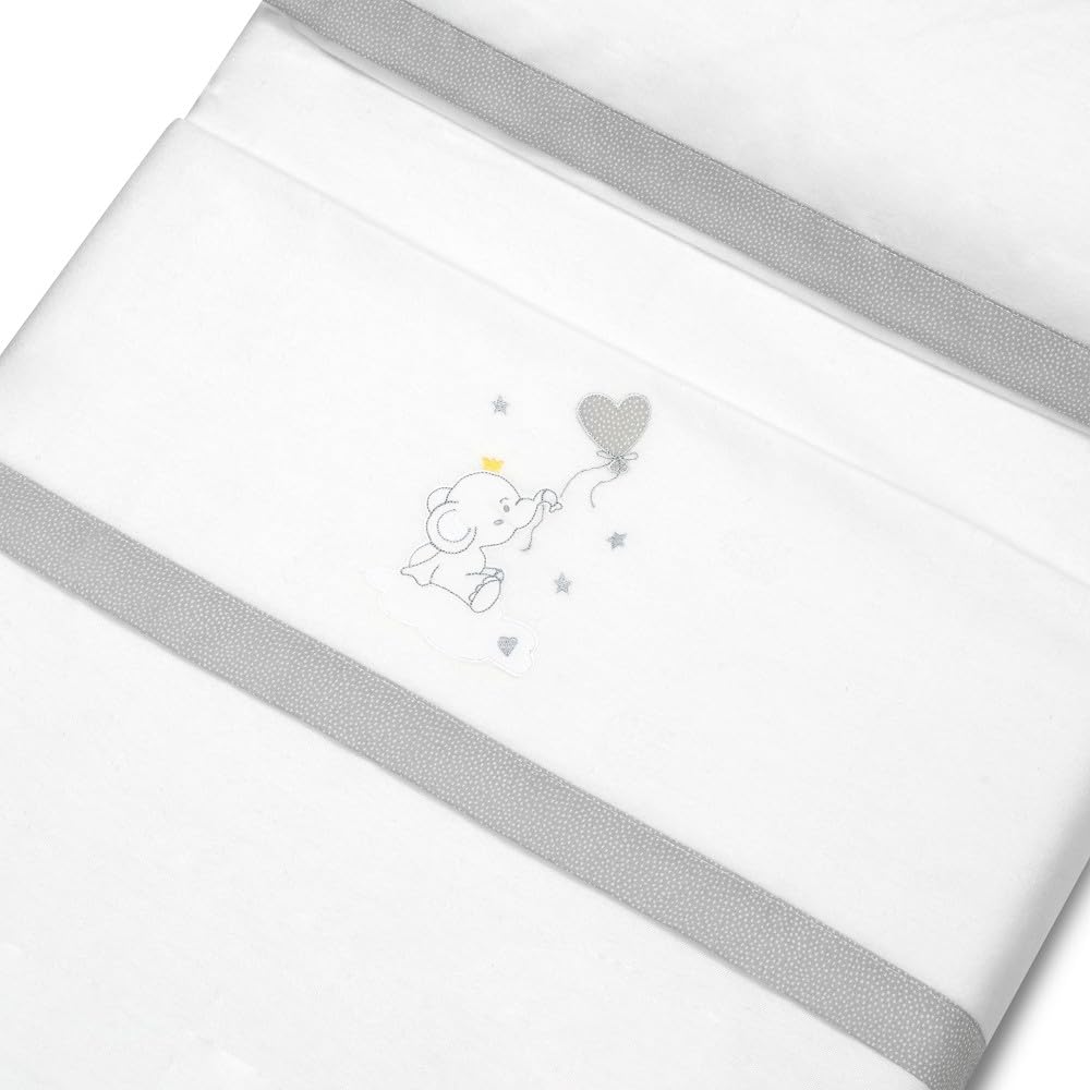 Interbaby talvine voodipesu komplekt 50×80 cm, flanell, elevant/õhupall valge-hall