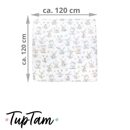 TupTam pehme XXL mängumatt beebile 120 × 120 cm – Safari Swing Beige