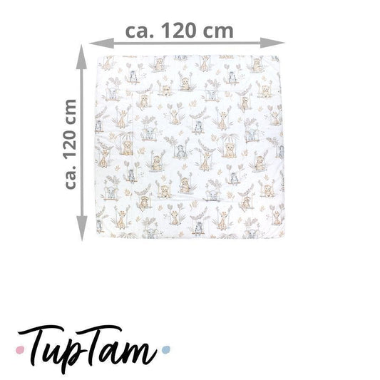 TupTam pehme XXL mängumatt beebile 120 × 120 cm – Safari Swing Beige